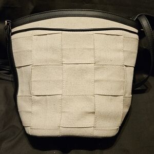 A New Day Small Cream Ivory White Woven Canvas Ladies Purse